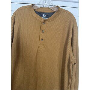 Men's New Henley Thermal Shirt long sleeves Large NWT Alpine Lakes